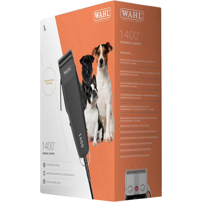 Машинка для стрижки собак Wahl 1400, комплект для догляду, чорна