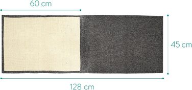 Navaris Cat Scratch Mat Scratch Protection Sofa - with 2 compartments - 128 x 45 cm Sisal Scratch Rug for Cat - Couch Cat Scratch Mat - also for Dogs