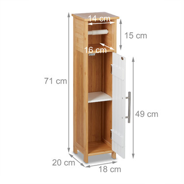 Relaxdays freestanding toilet paper holder, wood-look
