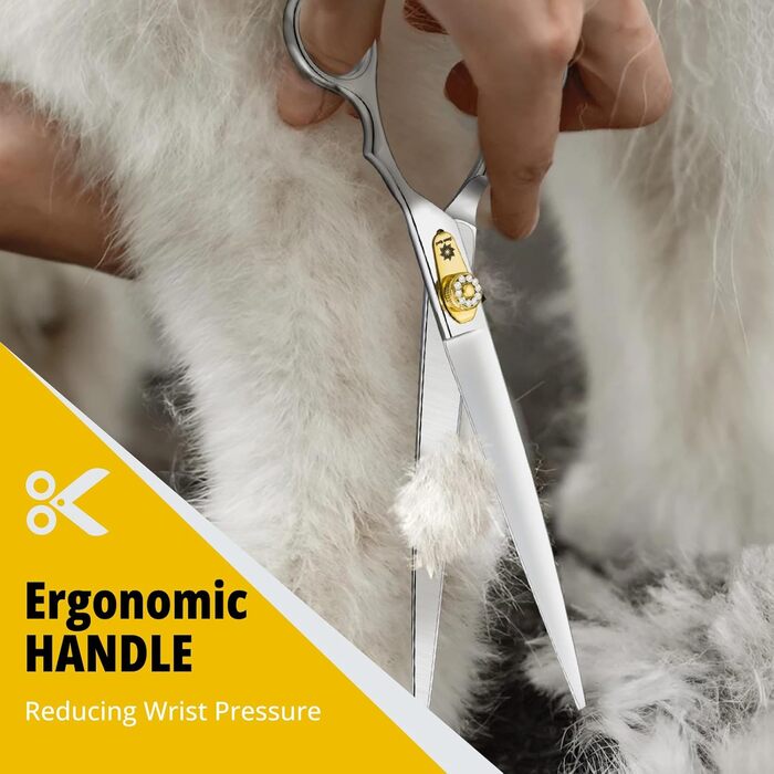Професійна ножиця для грумінгу собак та котів Dream Reach 8 дюймів, 440C нержавіюча сталь, ергономічна ручка, регульований гвинт
