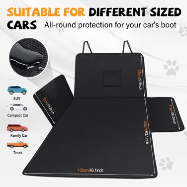 Захист для багажника автомобіля від собаки: універсальний килимок, водовідштовхувальний, стійкий до подряпин, з боковим захистом та захистом краю багажника