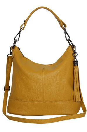 Сумка жіноча AmbraModa GLX09 з натуральної шкіри гірчичного кольору через плече