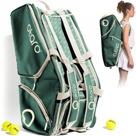 Otaro 82L Premium Tennis Bag | Badminton, Padel & Squash Racket Bag | Unisex Tennis Backpack for Men & Women, Coaches - Green