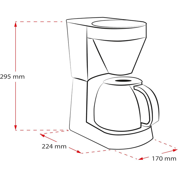 Кавомашина Melitta Easy знімний швенк-фільтр, скляна кавоварка з функцією стоп-краплі, для 10 чашок кави, чорна