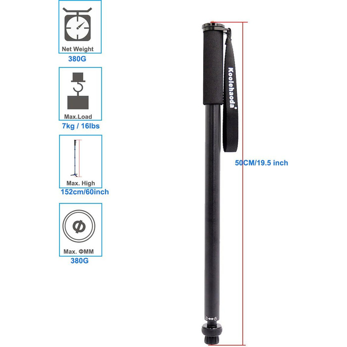 Штатив Koolehaoda з вуглецевого волокна, 6-секційний, портативний, компактний, максимальне навантаження 10 кг – MP286C (KQ-2504)