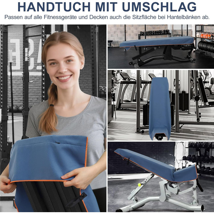 Набір спортивних рушників 2 шт. 120x50 см з кишенею на блискавці, мікрофібра, для тренажерного залу, швидка сушка, для тренувань, кемпінгу, подорожей (темно-синій-жовтий)