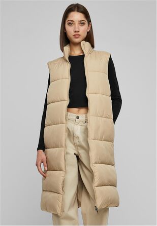Жіночий жилет Urban Classics з пуховим наповнювачем, великий розмір 3XL, колір wet sand