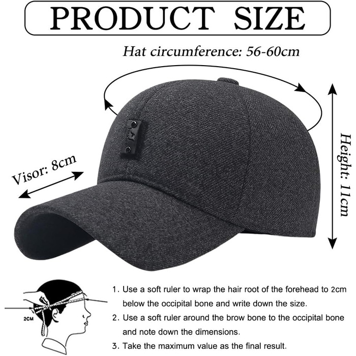 Чоловіча зимова кепка basecap з відкидними навушниками, унісекс, бейсболка з клапанами, спортивна кепка Dad Hat темно-сірого кольору