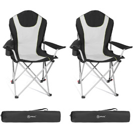 Кемпінговий стілець Homecall складний, 150 кг, з підлокітниками, три регулювання, для риболовлі та відпочинку на природі (2 шт.)