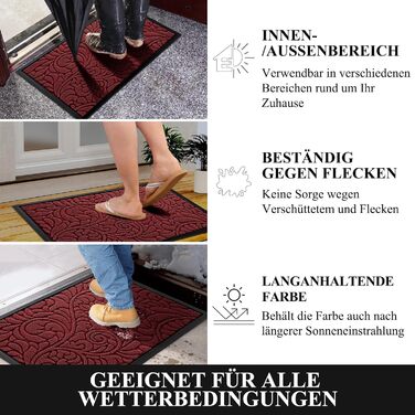 Килимок для дому та вулиці Yimobra, миючий, антиковзаючий, 120x80 см, червоний