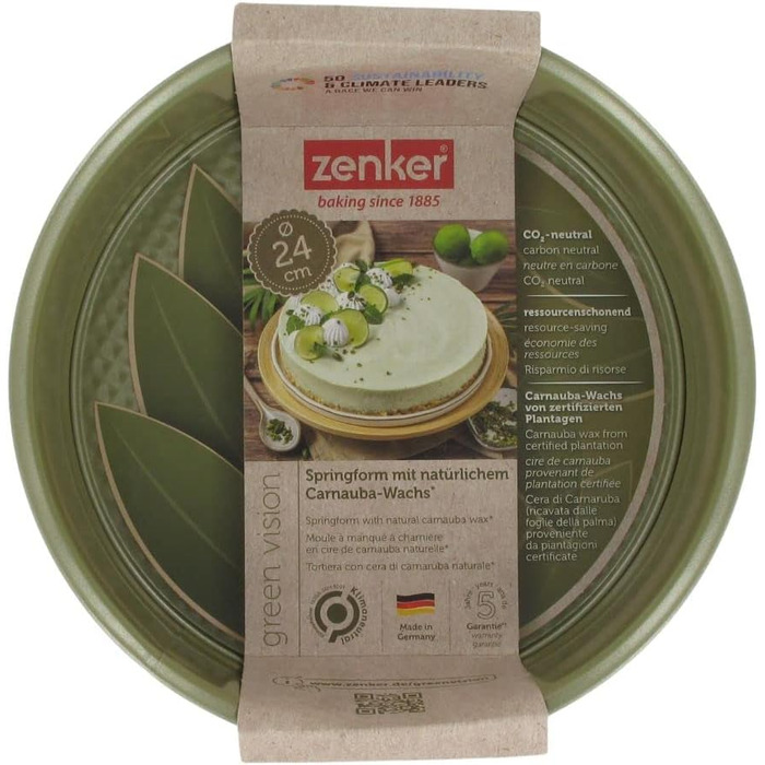 Форма для випічки Zenker Springform Ø 18 см з високим бортиком – сталева, зелена, з антипригарним покриттям