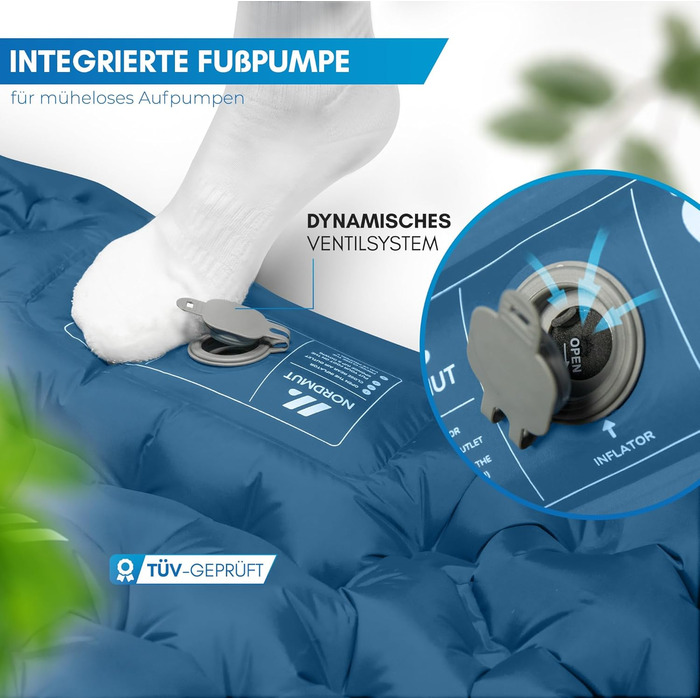 Каремат NORDMUT® самонадувний 6 см - Ultraleicht, компактний, для кемпінгу та відпочинку на природі. Кольори: зелений, блакитний