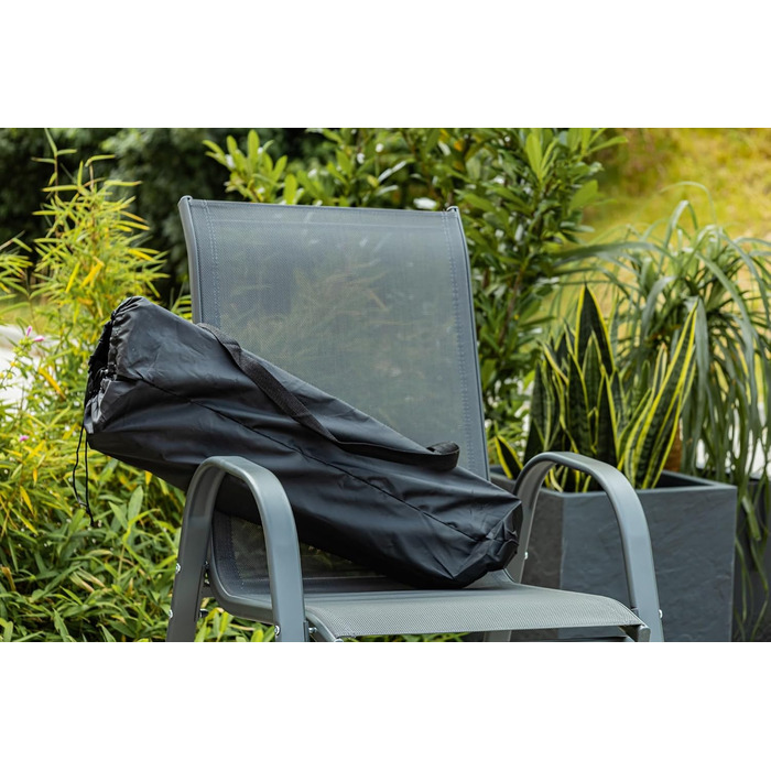 Ондіс24 Складаний столик для кемпінгу, саду та пікніків з алюмінію, 57,5 x 59 x 57 см, 50 кг, Антрацит