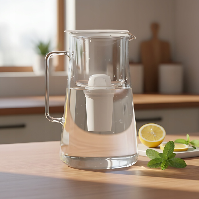 Скляний фільтр-глечик Aquafloow ClassGlass White + 11 фільтрів Class