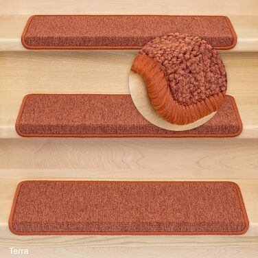 Ступінчасті килимки Kettelservice-Metzker Monza прямокутної форми - різні комплекти та кольори, Terra, 14 штук