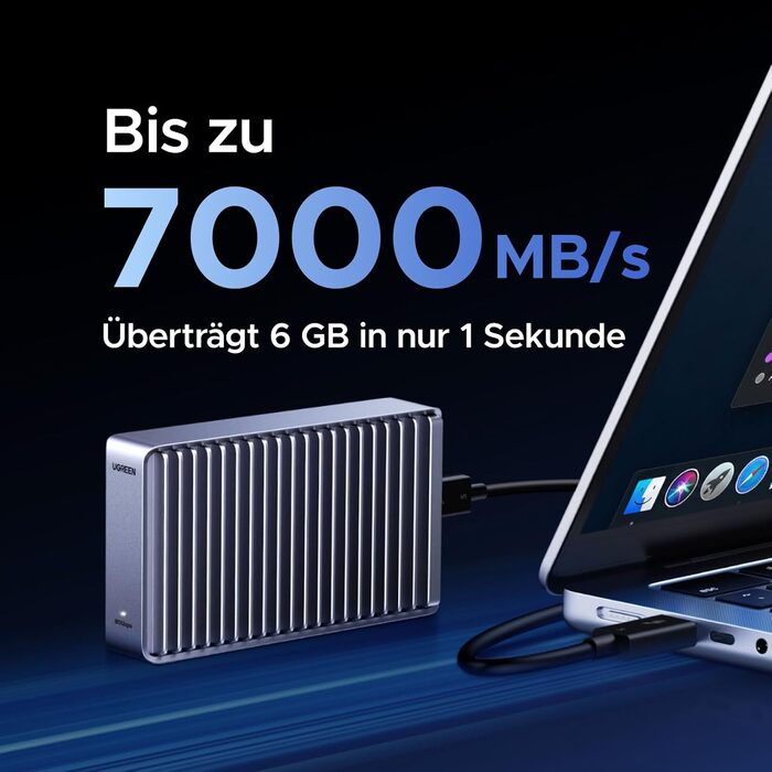Зовнішній корпус для M.2 NVMe SSD UGREEN 80Gbps, сумісний з Thunderbolt 5/4 та USB4