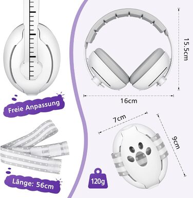 Навушники для захисту від шуму для малюків 0-2 роки (сірі)