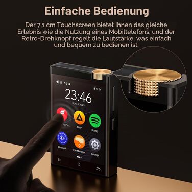 HiFi MP3 плеєр Oilsky 80GB з Android 9.0, Bluetooth та WiFi, цифровий аудіоплеєр з підтримкою DSD512 та Spotify, 2.8