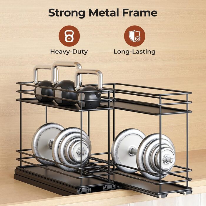 Організатор для спецій Orimade висувний, 3 шт. (2 шт. 8 см, чорний)