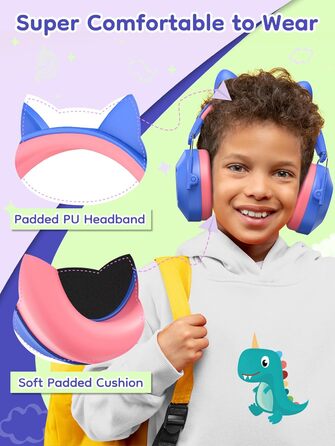 Навушники захисні дитячі Dr.meter SNR 32dB від шуму, блакитні та рожеві (2 шт.) - для аутистів, концертів, авіашоу