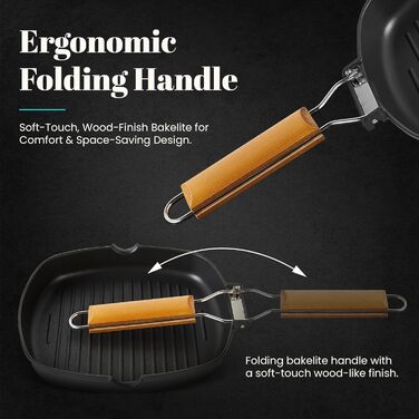 WECOOK! Ecostone Гриль сковорода алюмінієва з антипригарним покриттям рифлена 24x24 см