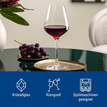 Набір келихів Villeroy & Boch La Divina Burgunder 4 шт., 200 мл, для червоного вина, кришталь, мийка в посудомийній машині