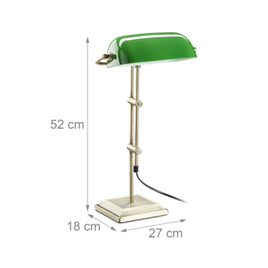 Relaxdays Banker's Lamp Green