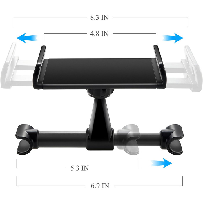 Автотримач для Nintendo Switch/Switch OLED - універсальний, регульований, для авто (4'-11'), чорний
