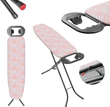 Прасувальна дошка KADAX 110x30 см, складна, з регульованою висотою, для дому, Made in EU (Лососевий)