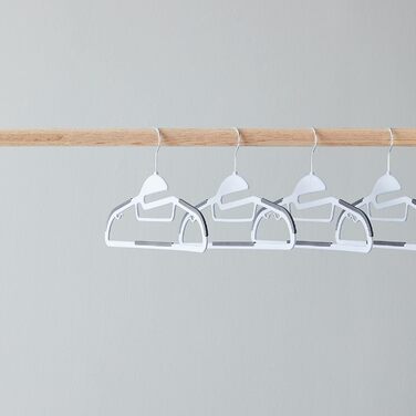 Amazon Basics Plastic Hangers, Rubber-Coated, Color: Black, Purple, 50-Piece