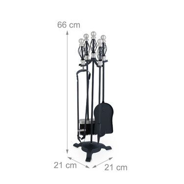 Relaxdays 5-Piece Fireplace Tool Set