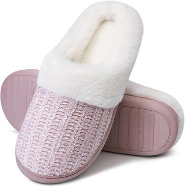 Жіночі тапочки MIXIN з пам'яті піни, теплі в'язані домашні тапочки, зручні сліпони, рожеві, 39 EU