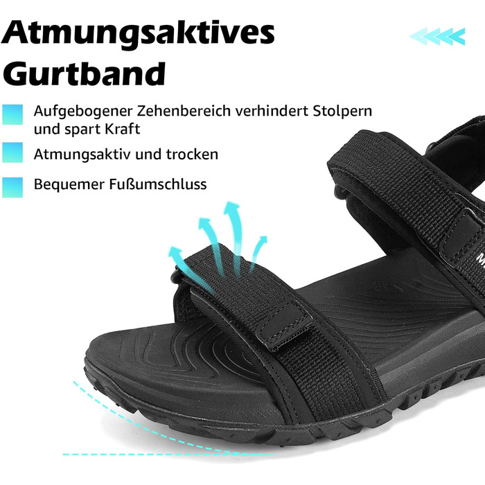 Sandalen Mishansha жіночі літні трекінгові чорні, розмір 41 EU (36-42)