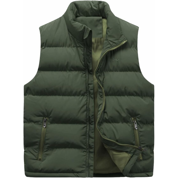 Стьобана жилетка чоловіча Allthemen з коміром-стійкою, спортивна, легка, зимова, для активного відпочинку, перехідна куртка (S, Зелений)