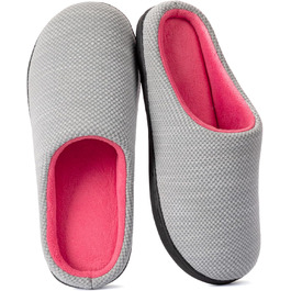 Тапочки жіночі RockDove Birdseye Knit Memory Foam, 38/39 EU, сірий та рожевий