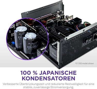 Блок живлення NZXT C850 Gold ATX 3.1, 850 Вт, повністю модульний, 80 Plus Gold, чорний