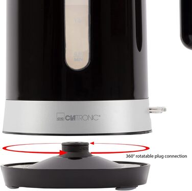 Електричний чайник Clatronic WK 3837: скляний, 1.7 л, BPA free, з підсвічуванням, для дому