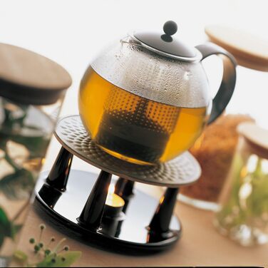 Bodum 1844-01 Чайник для заварювання чаю Ассам (сітовий фільтр, кришка з пластику, 1,0 літра) чорний