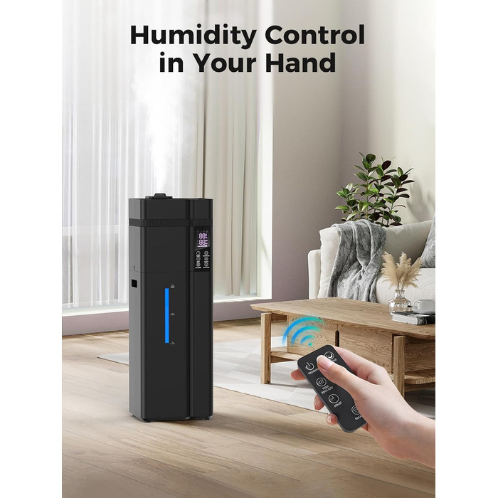 Зволожувач повітря великого приміщення 13л з аромадіфузором, 800ft², 100 годин роботи, автоматичне регулювання вологості, верхнє заповнення, тихий (35dB), режим сну, таймер 24 години