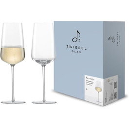 Бокали для шампанського Zwiesel Glas Vervino, 2 шт, кришталеві з мюс'єр-пунктом, тритан, для ігристого вина, виробництво Німеччина