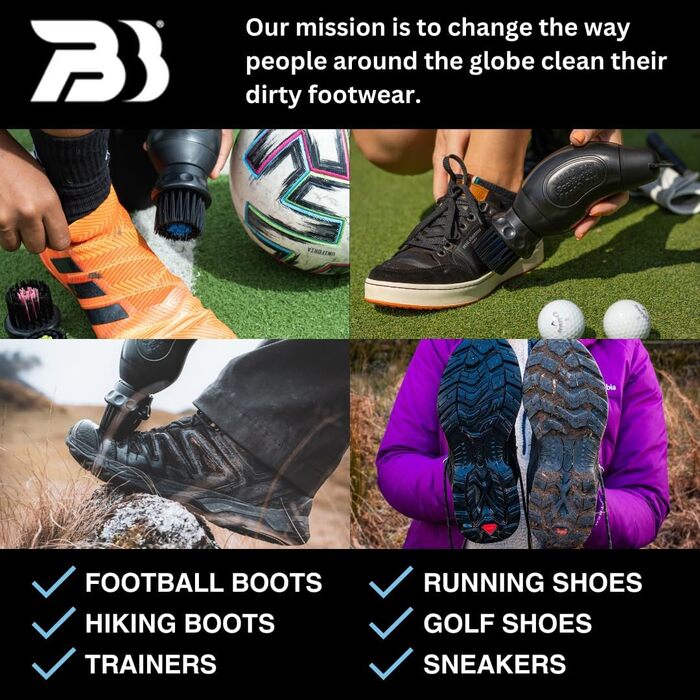 Boot Buddy Shoe and Boot Cleaner Brush: Scrub Clean Walking & Hiking Shoes, Golf Shoes, Soccer Shoes, Rubber Boots & General Outdoor Shoes and Equipment in Minutes, Comes with Towel