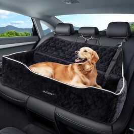 AutoZen Dog Car Seat for Medium to Large Dogs up to 54 lbs - Removable & Washable - Black