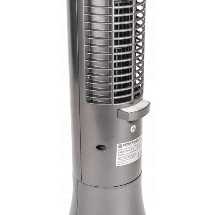 Колонний вентилятор Powermat SATIN TOWER-80, сріблястий/сірий