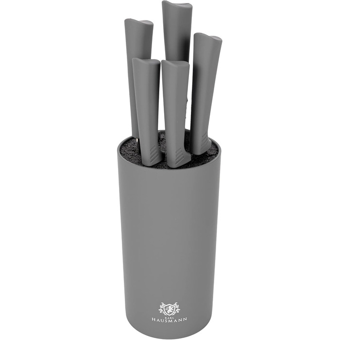 Набір ножів Karl Hausmann 5 предметів: набір ножів, ніжний блок, кухонні ножі з нержавіючої сталі (сірий)