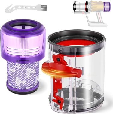 Контейнер для пилу сумісний з Dyson V12 Slim, V12 Detect Slim, V10 Digital Slim, SV18, SV20. Замінна частина для пилососа Dyson, артикул 965272-01