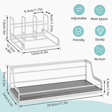 Тримач для зубних щіток у ванну кімнату: органайзер на 6 слотів, швидковисихаючий, для електричної зубної щітки, з абсорбуючою силіконовою гумкою, аксесуари для ванної кімнати з регулюванням (білий)