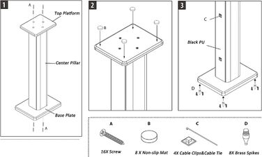 Підставка для акустики Suuiwau з деревною текстурою, універсальна, для домашнього кінотеатру, 60 см
