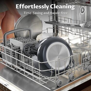 Набір посуду BEZIA з індукційним покриттям, 10 предметів, нержавіюча сталь, антипригарне покриття, бакелітові ручки, чорний