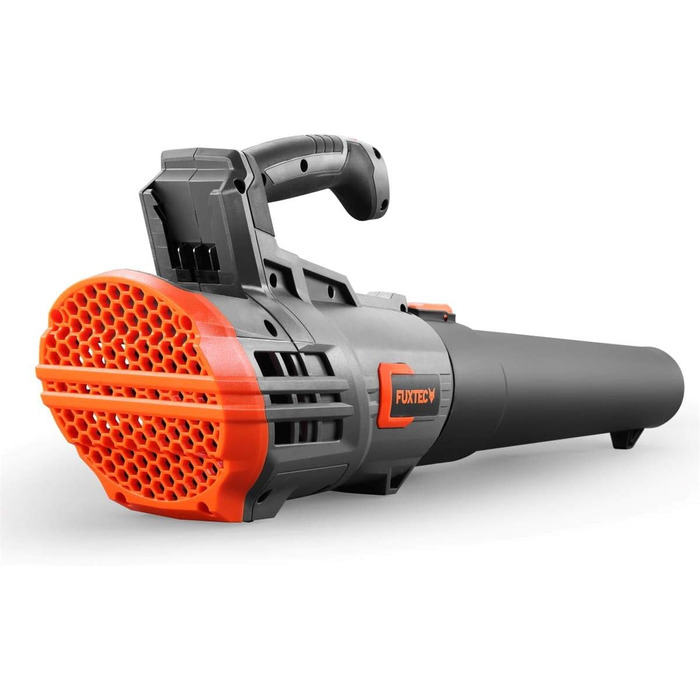 FUXTEC 20V Cordless Leaf Blower FX-E1LB20 - Includes 2 x 2Ah Li-Ion Batteries and 2.4A Charger - Leaf blower for removing leaves from gardens, walkways, and driveways - Quiet - up to 38m/s