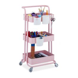 Relaxdays 3-Tier Rolling Cart